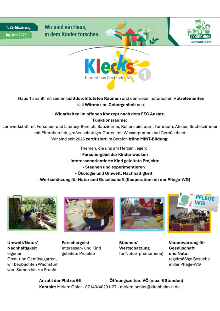 Kinderhaus Klecks - Haus 1
